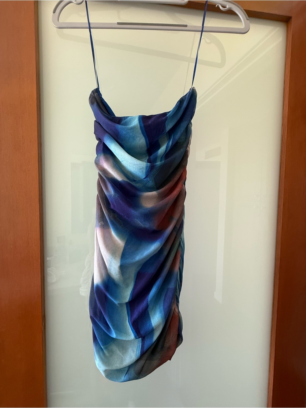 Princess Polly Blue Multi-Color Cowl Mini Dress